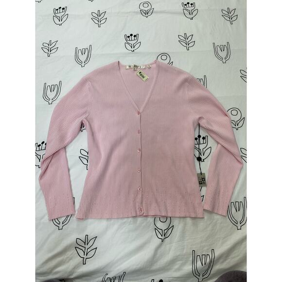MAX STUDIO Pink Button Up Sweater - New with tags! - Picture 1 of 8